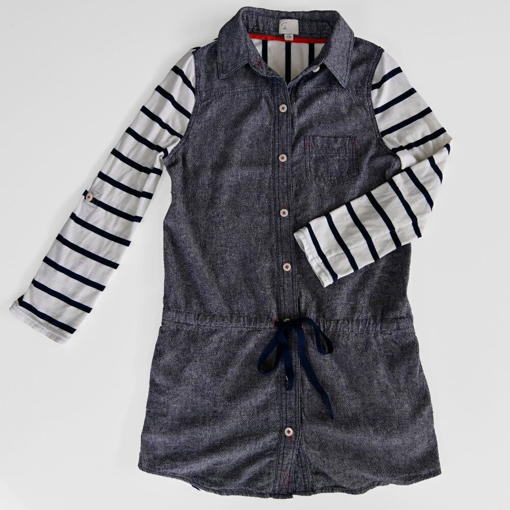 9 H15 STCL Anthropologie Denim and Cotton Tunic Dress-Size Small